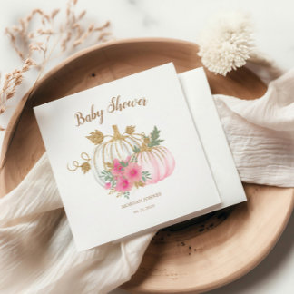 Pink und Gold Pumpkin Blumendusche Serviette