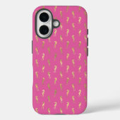 Pink und Gold Seepferd Wiederholungsmuster Case-Mate iPhone Hülle (Rückseite)
