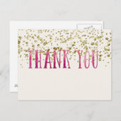 Pink und Gold Sequenzen Vielen Dank Postcard Postkarte (Vorne/Hinten)