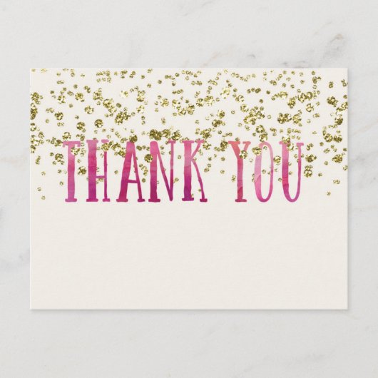 Pink und Gold Sequenzen Vielen Dank Postcard Postkarte (Vorderseite)