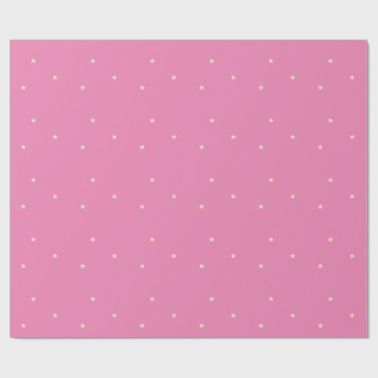 Pink und Gold Stars Weihnachtswrapping Paper Geschenkpapier (Flach)