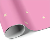 Pink und Gold Stars Weihnachtswrapping Paper Geschenkpapier (Rolleneckpunkt)