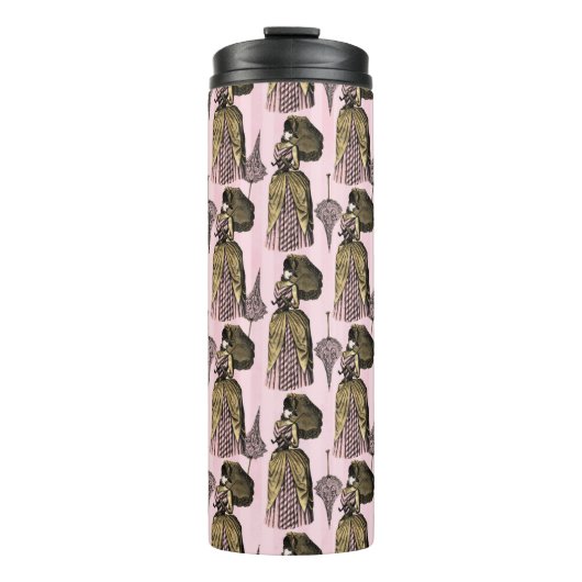 Pink und Gold Steampunk Thermosbecher (Vorderseite)
