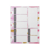 Pink und Gold Streifen farbiges Wochenmuster Notep Notizblock (Rotiert)