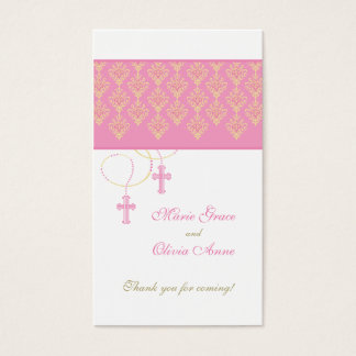 Pink und Gold Taufe Gefallen Tag - Twins