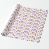 Pink und Gold Tiara Wrapping Paper Geschenkpapier (Ungerollt)