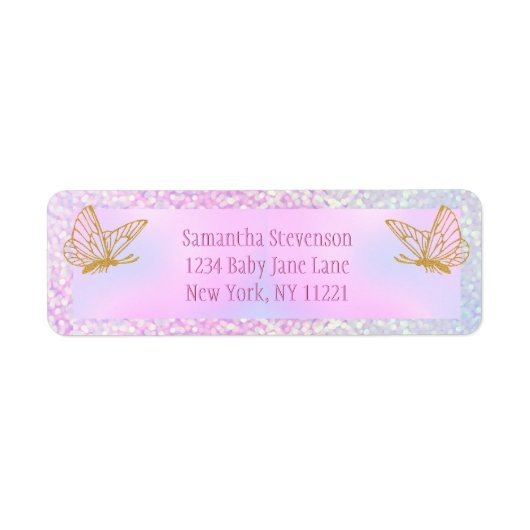 Pink und Gold Whimsical Butterfly Baby Dusche (Vorne)