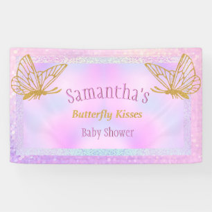 Pink und Gold Whimsical Butterfly Baby Dusche Banner