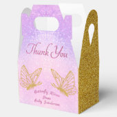 Pink und Gold Whimsical Butterfly Baby Dusche Geschenkschachtel (Geöffnet)
