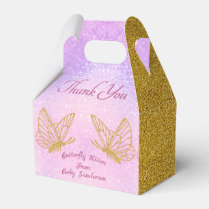 Pink und Gold Whimsical Butterfly Baby Dusche Geschenkschachtel