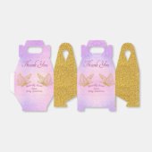 Pink und Gold Whimsical Butterfly Baby Dusche Geschenkschachtel (Ungefaltet)