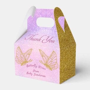Pink und Gold Whimsical Butterfly Baby Dusche Geschenkschachtel