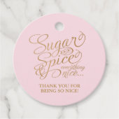 Pink und Gold Zucker und Gewürze Vielen Dank Geschenkanhänger (Vorderseite)
