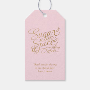 Pink und Gold Zucker und Gewürzfavoriten Tags Geschenkanhänger