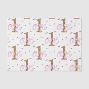 Pink- und Goldglitter-Konfetti 1 1. Geburtstagsfei Seidenpapier