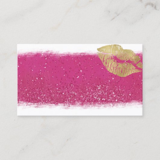 Pink-und GoldlippenVisitenkarte-Schablone Visitenkarte (Vorderseite)