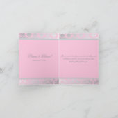 Pink und Grau Damask Danke Karte (Innenseite)