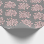 Pink und Grau-Damaskus-Muster Geschenkpapier (Ecke)