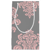 Pink und Grau-Damaskus-Muster Kleine Geschenktüte (Vorderseite)