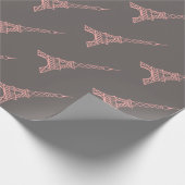 Pink und Grau des Eiffelturms Paris Umschlagpapier Geschenkpapier (Ecke)