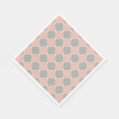 Pink und Grau Diamond Karo Muster Serviette (Ecke)