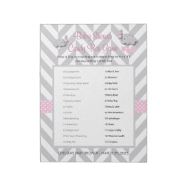 Pink und Grau Elephant Baby Duwer Game Notizblock