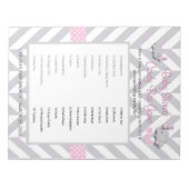 Pink und Grau Elephant Baby Duwer Game Notizblock (Vorderseite)