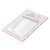 Pink und Grau Elephant Baby Shower Game 2 Notizblock (angewinkelt)