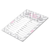 Pink und Grau Elephant Baby Shower Game - Custom Notizblock (angewinkelt)