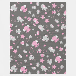 Pink und Grau Elephant Muster drucken Fleecedecke