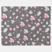 Pink und Grau Elephant Muster drucken Fleecedecke (Vorderseite (Horizontal))