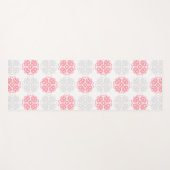 Pink und Grau Geblüht Muster Moderne Yoga Mat Yogamatte (Vorderseite (Horizontal))