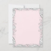 Pink und Grau Glitzer Pram Babydusche Einladung (Rückseite)