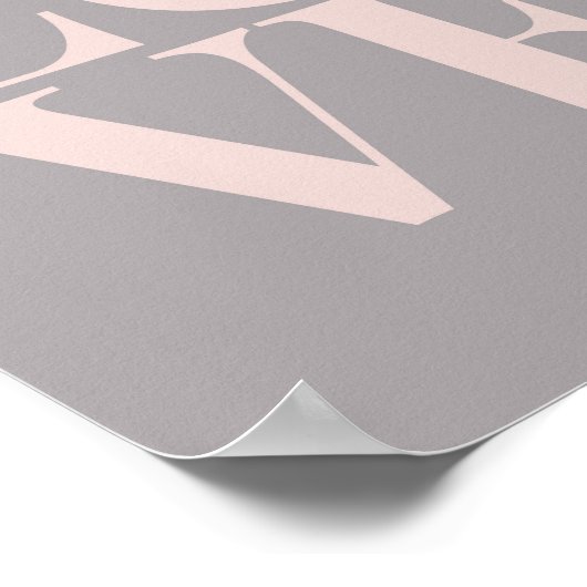 Pink und Grau LIEBE Poster (Ecke)