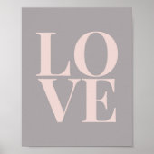 Pink und Grau LIEBE Poster (Vorne)