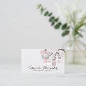 Pink und Grau Mason Jars Business Card Visitenkarte (Stehend Vorderseite)
