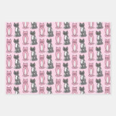 Pink und Grau Niedliche Kätzchen Geschenkpapier Set (Vorderseite 2)