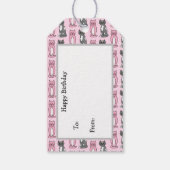 Pink und Grau Niedliche Kätzchen von und nach Geschenkanhänger (Rückseite)