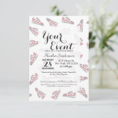 Pink und Grau Niedliche Schneefälle Einladung (Stehend Vorderseite)