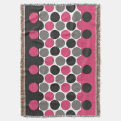 Pink und Grau Polka Dot Decke (Vorderseite Vertikal)
