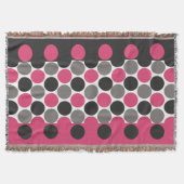 Pink und Grau Polka Dot Decke (Vorderseite)
