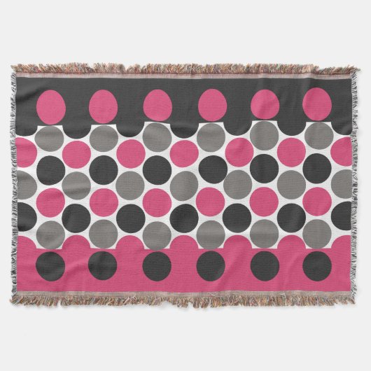 Pink und Grau Polka Dot Decke (Vorderseite)