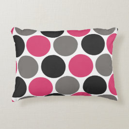 Pink und Grau Polka Dot Dekokissen