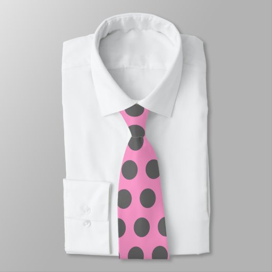 Pink und Grau Polka Dot Krawatte (Gebunden)