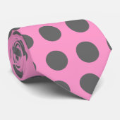 Pink und Grau Polka Dot Krawatte (Gerollt)
