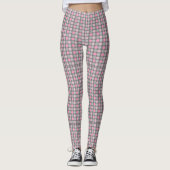 Pink und Grau Polka Dot Leggings (Vorderseite)
