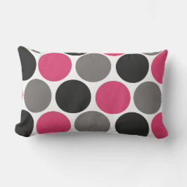 Pink und Grau Polka Dot Lendenkissen