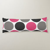 Pink und Grau Polka Dot Seitenschläferkissen (Rückseite)