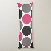 Pink und Grau Polka Dot Seitenschläferkissen (Rückseite (Vertikal))