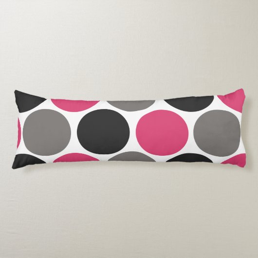 Pink und Grau Polka Dot Seitenschläferkissen (Vorderseite)